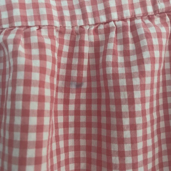 Madewell Embroidered Gingham Tank Top in Red and White with V-Neck, Size Small - Picture 8 of 9